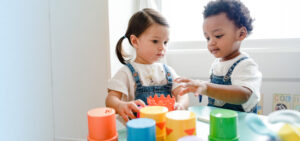children playing at learning center