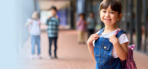 little girl ready for school